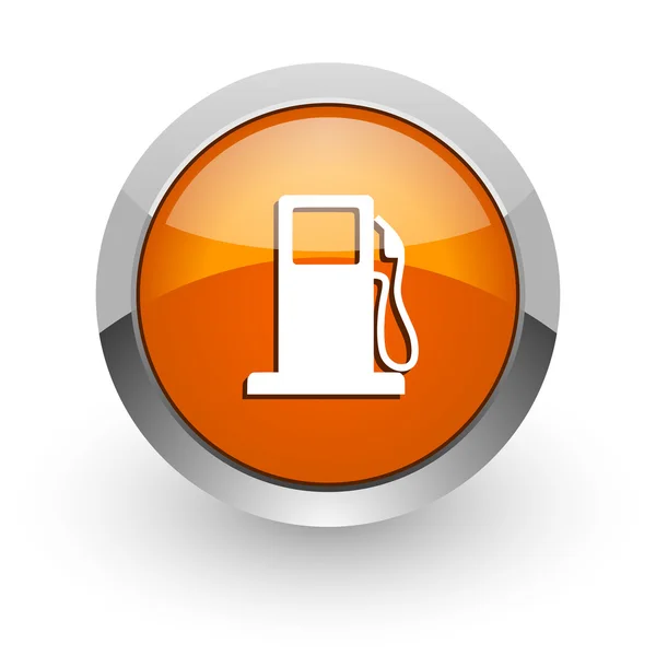 Petrol Orange Hochglanz Web-Ikone — Stockfoto