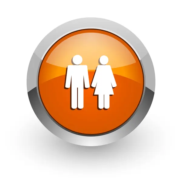 Ícone da web brilhante laranja casal — Fotografia de Stock