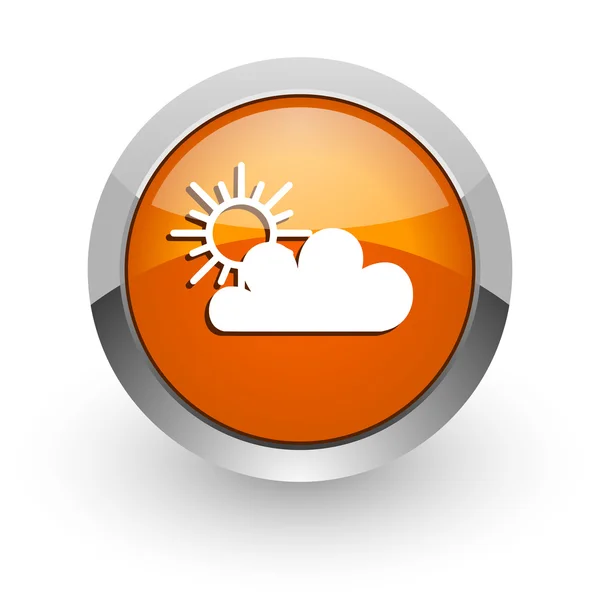 클라우드 오렌지 광택 웹 아이콘 — 스톡 사진