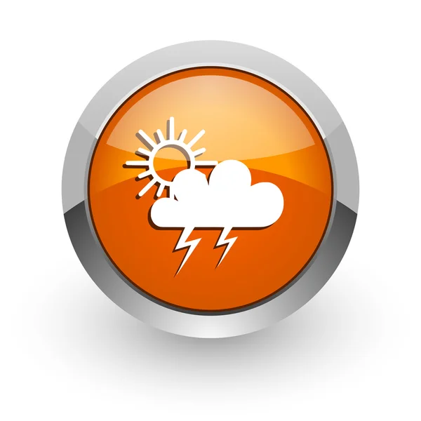 Storm orange glansig web-ikonen — Stockfoto