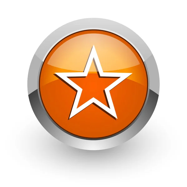 Estrela laranja brilhante ícone web — Fotografia de Stock