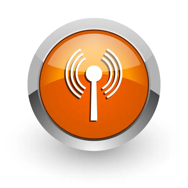 Wifi naranja brillante icono web — Foto de Stock