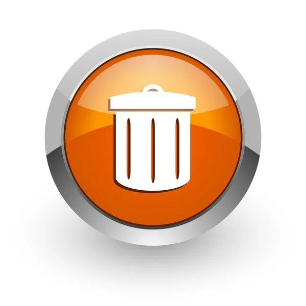 Recyceln orange Hochglanz-Web-Symbol — Stockfoto