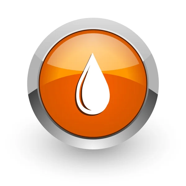 Vodní kapka oranžový lesklý webové ikony — Stock fotografie