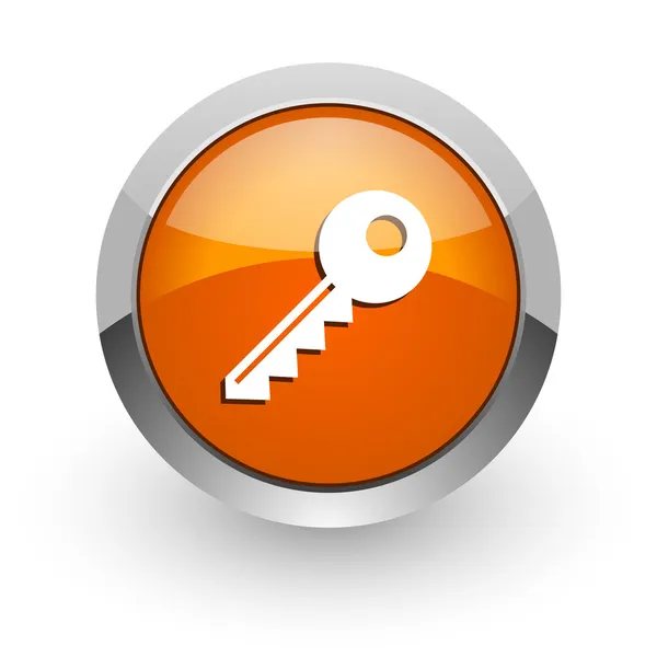 Ikona klíče oranžový lesklý webové — Stock fotografie