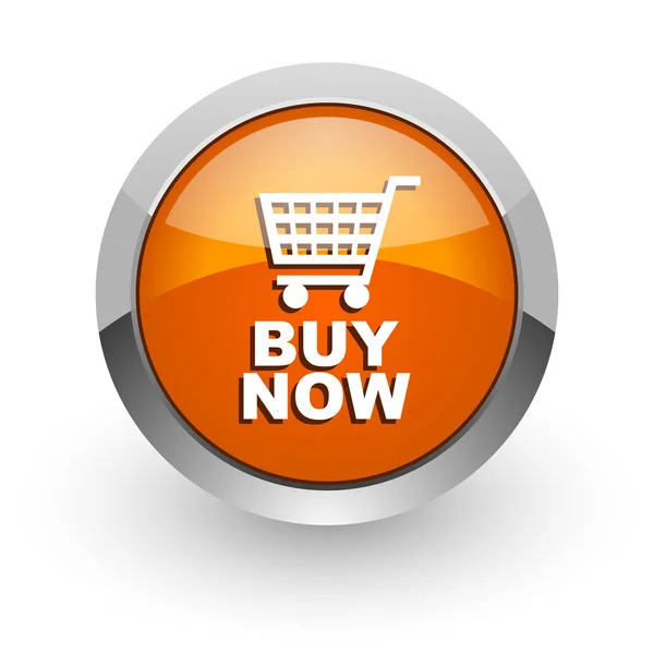 Köp nu orange glansig web-ikonen — Stockfoto