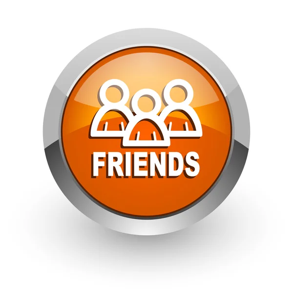 Vrienden oranje glanzend web pictogram — Stockfoto