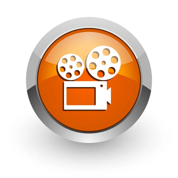 Film orange glansig web-ikonen — Stockfoto