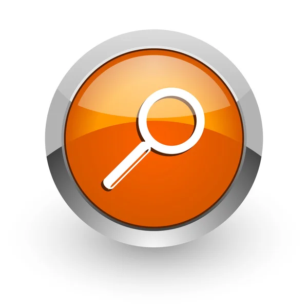 Suche orange Hochglanz Web-Symbol — Stockfoto