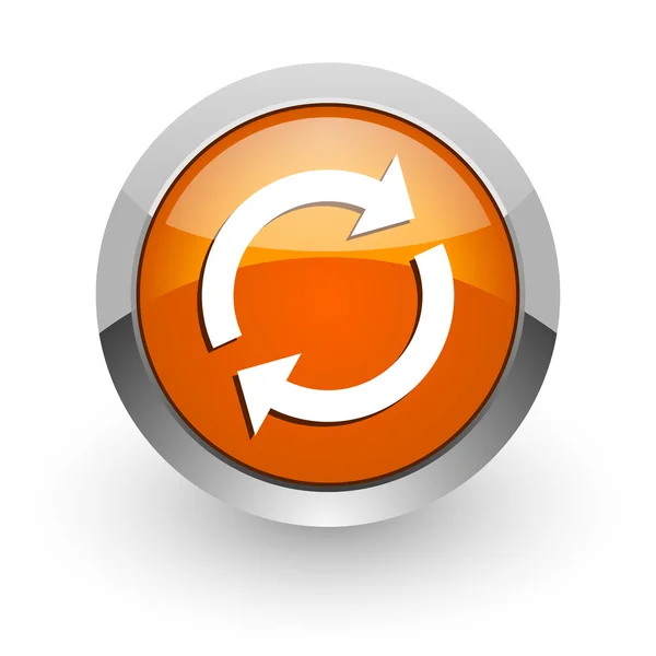 Recharger l'icône web orange brillant — Photo
