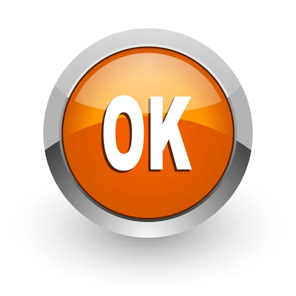 Ok orange glossy web icon — Stock Photo, Image