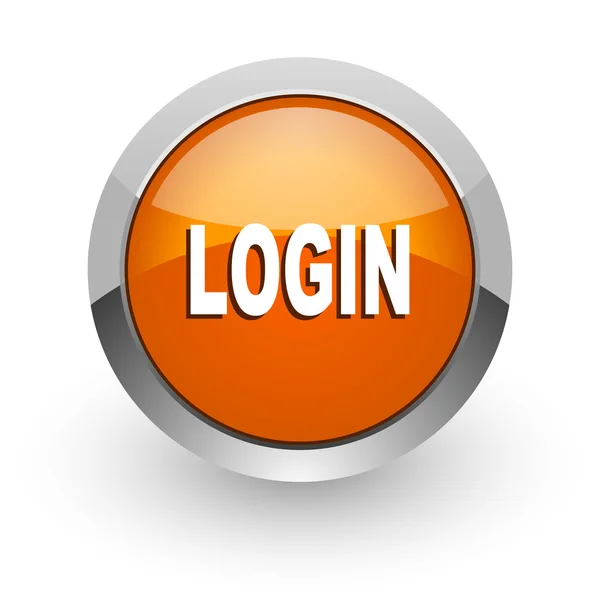 Login orange glossy web icon — Stock Photo, Image
