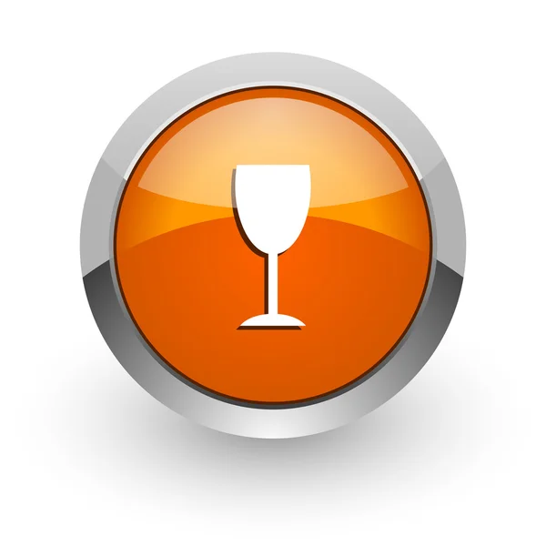 Icona web lucida arancione alcol — Foto Stock