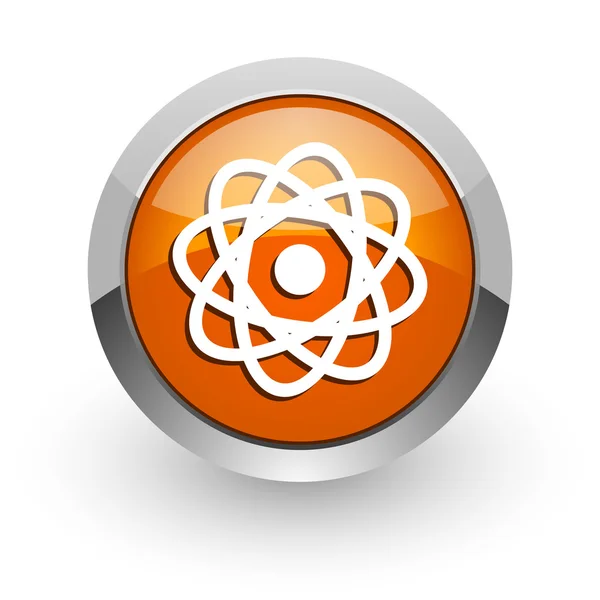 Atom orange glansig web-ikonen — Stockfoto