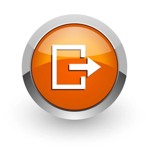 Exit orange glansig web-ikonen — Stockfoto