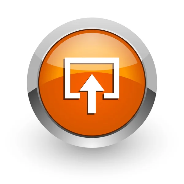 Enter orange glossy web icon — стоковое фото