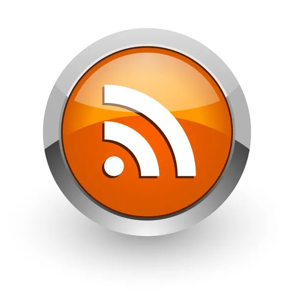 Rss orange glossy web icon — Stock Photo, Image