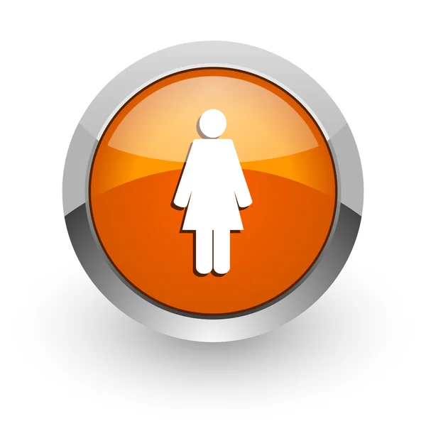 Kvinnliga orange glansig web-ikonen — Stockfoto