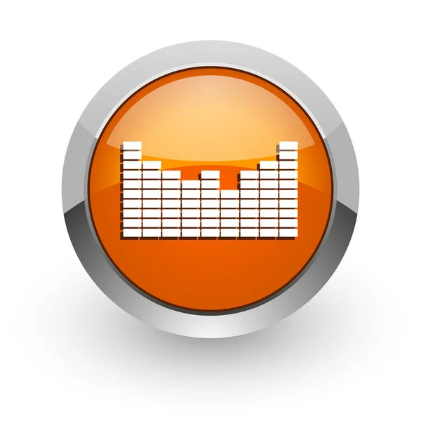 Ljud orange glansig web-ikonen — Stockfoto