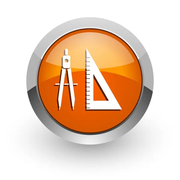 Öğrenme turuncu parlak web simgesi — Stok fotoğraf