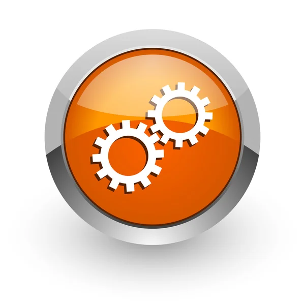 Zahnrad orange glänzende Web-Ikone — Stockfoto