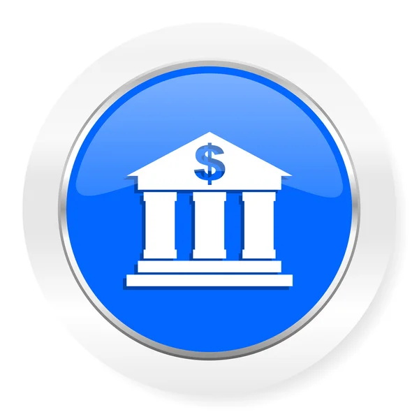 Banco azul brillante icono web —  Fotos de Stock