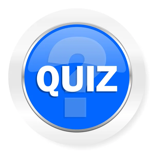 Quiz ícone web brilhante azul — Fotografia de Stock