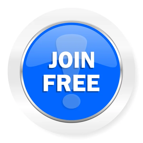 Join free blue glossy web icon — Stock Photo, Image