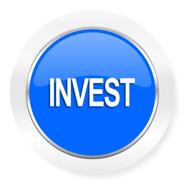 Investir ícone web brilhante azul — Fotografia de Stock