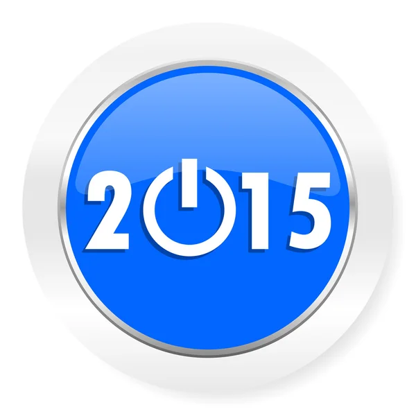 New year 2015 blue glossy web icon — Stock Photo, Image