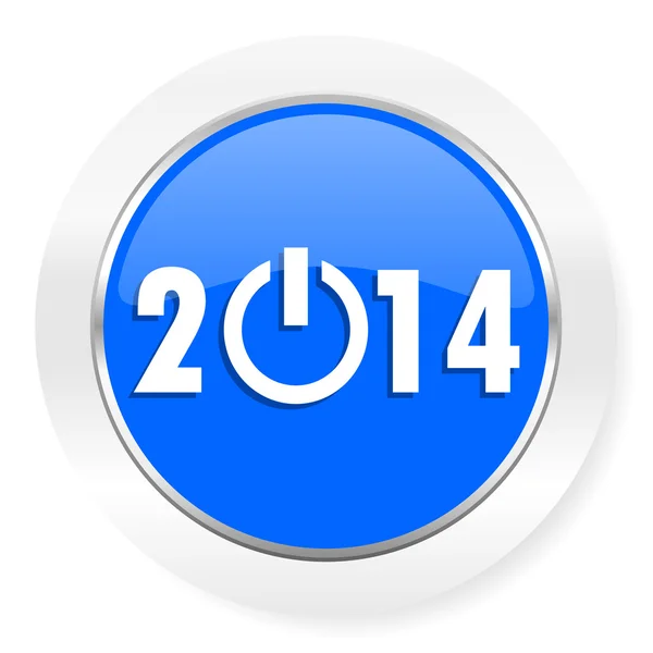 Año 2014 azul brillante icono web — Foto de Stock
