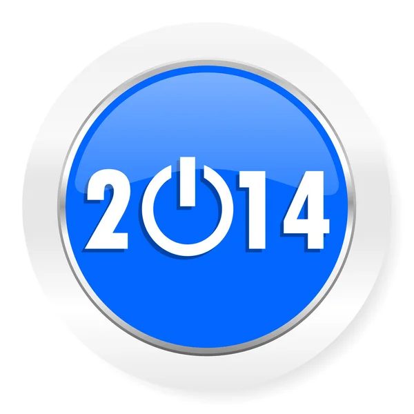 Year 2014 blue glossy web icon — Stock Photo, Image