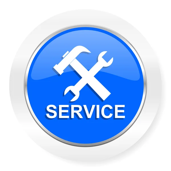 Service blaues Hochglanz-Web-Symbol — Stockfoto