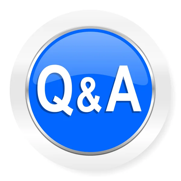 Question answer blue glossy web icon — Stock Photo, Image