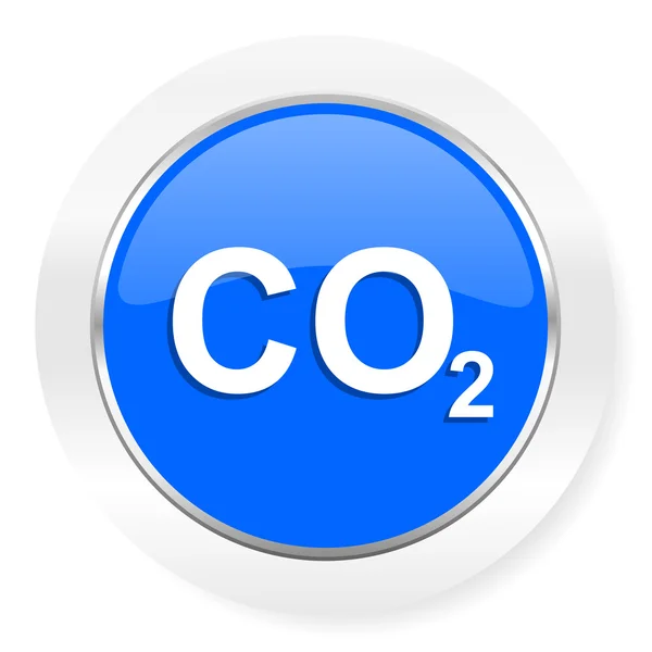 Carbon dioxide blue glossy web icon — Stock Photo, Image