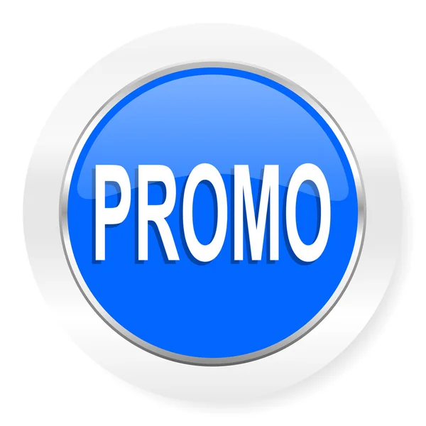 Promo blue glossy web icon — Stock Photo, Image