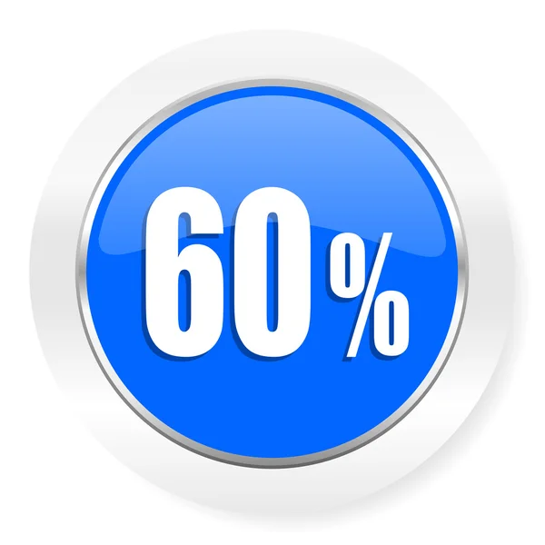 Ikona 60 procent modré lesklé webové — Stock fotografie