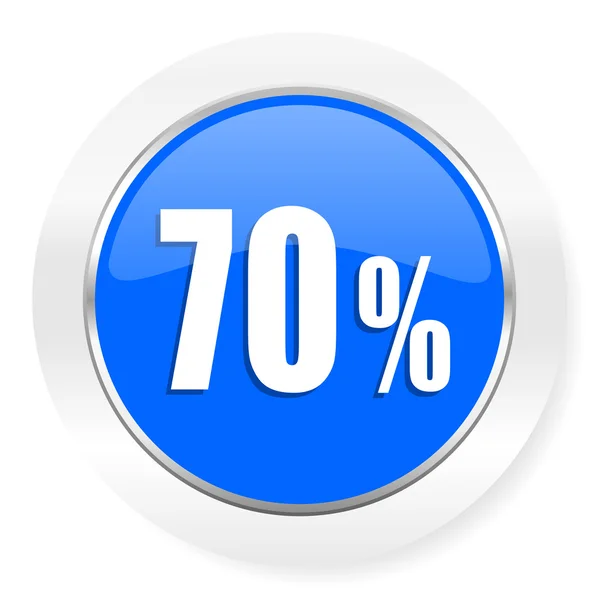 70 percent blue glossy web icon — Stock Photo, Image