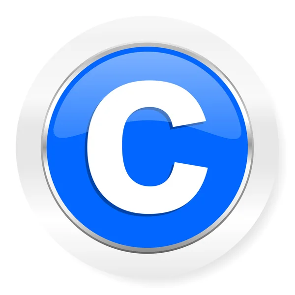 Copyright blue glossy web icon — Stock Photo, Image