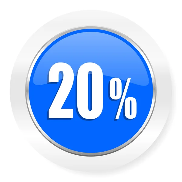 20 percent blue glossy web icon — Stock Photo, Image