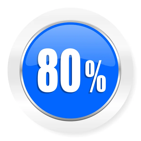 80% icona web blu lucido — Foto Stock