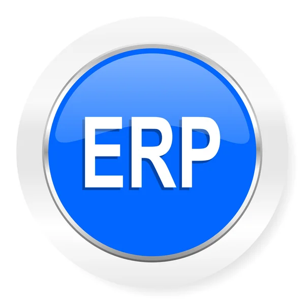 Erp 蓝色有光泽的网页图标 — 图库照片