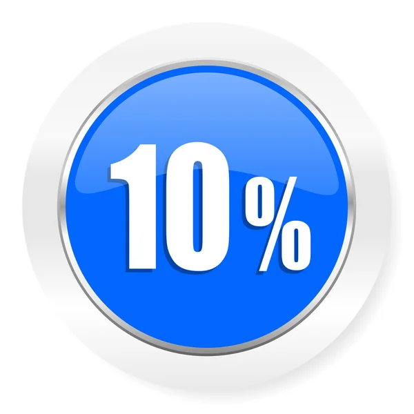 10% 파란색 광택 웹 아이콘 — 스톡 사진