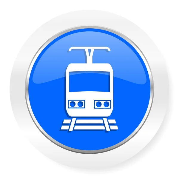 Vonat ikon kék fényes web — Stock Fotó