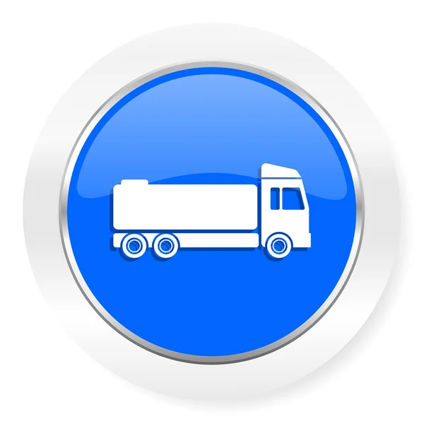 LKW blaues Hochglanz-Web-Symbol — Stockfoto