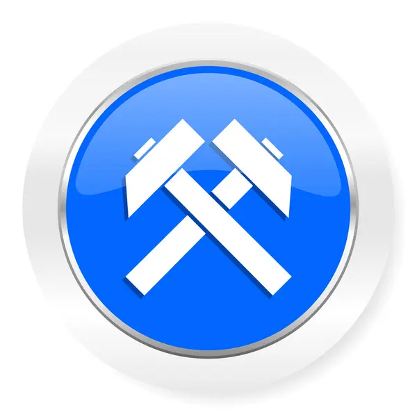 Mining blue glossy web icon — Stock Photo, Image