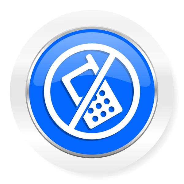 No phone blue glossy web icon — Stock Photo, Image