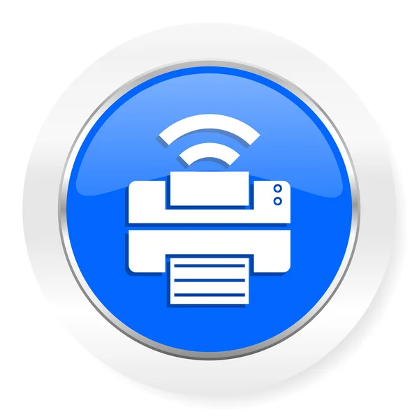 Impressora azul brilhante ícone da web — Fotografia de Stock