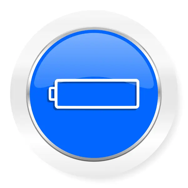 Battery blue glossy web icon — Stock Photo, Image