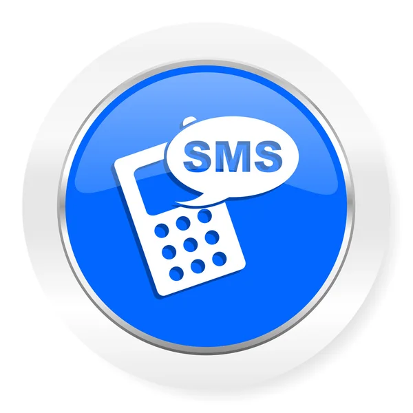 SMS niebieski WWW błyszczący ikona — Zdjęcie stockowe